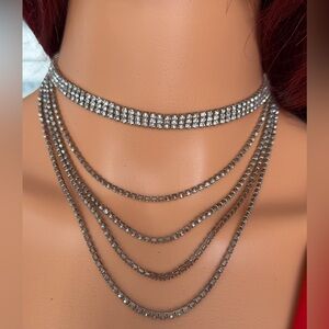 Elegant Silver Layered Necklace